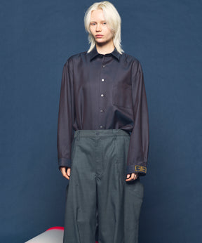 4 Colors Chambray Washable Wool Prime-Over Regular Collar Shirt