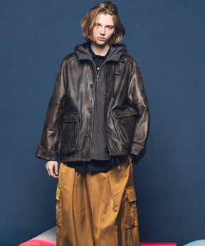 【25AW PRE-ORDER】Sheep Leather Front Button Single Blouson