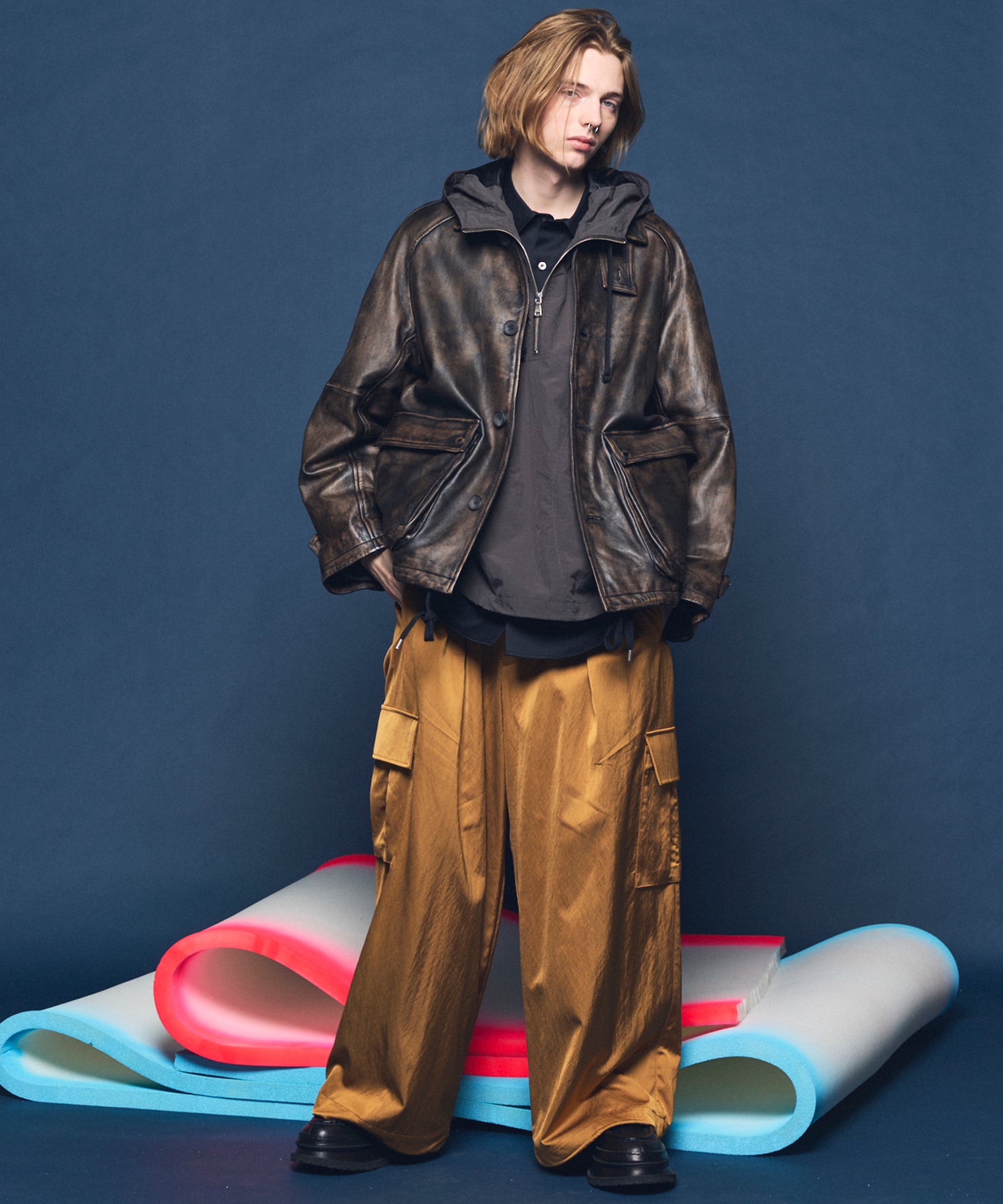 【25AW PRE-ORDER】Sheep Leather Front Button Single Blouson