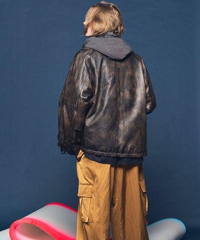 【25AW PRE-ORDER】Sheep Leather Front Button Single Blouson