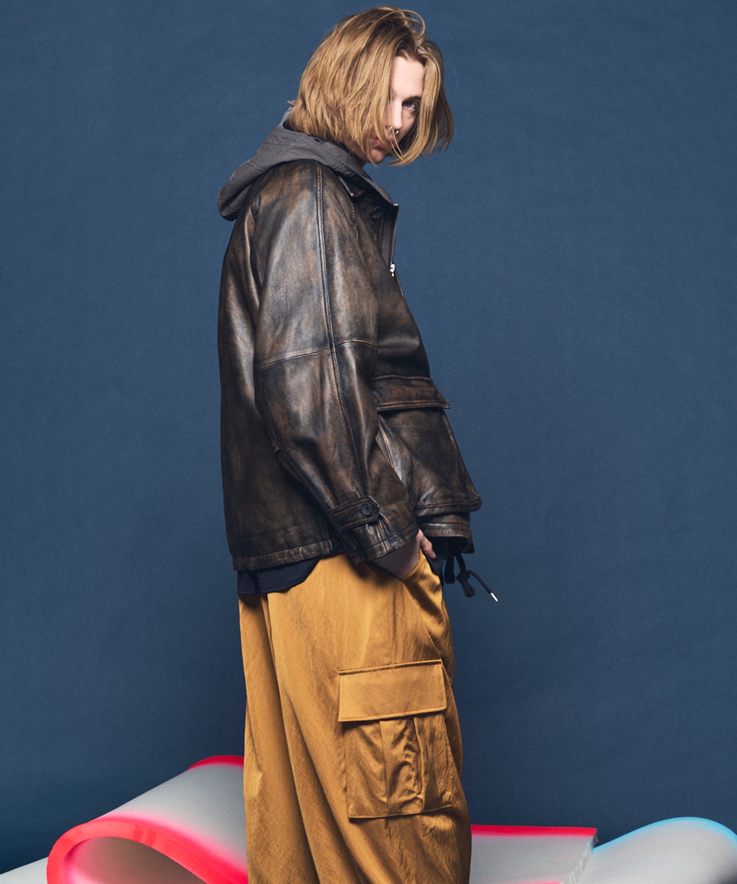 【25AW PRE-ORDER】Sheep Leather Front Button Single Blouson