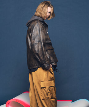 【25AW PRE-ORDER】Sheep Leather Front Button Single Blouson