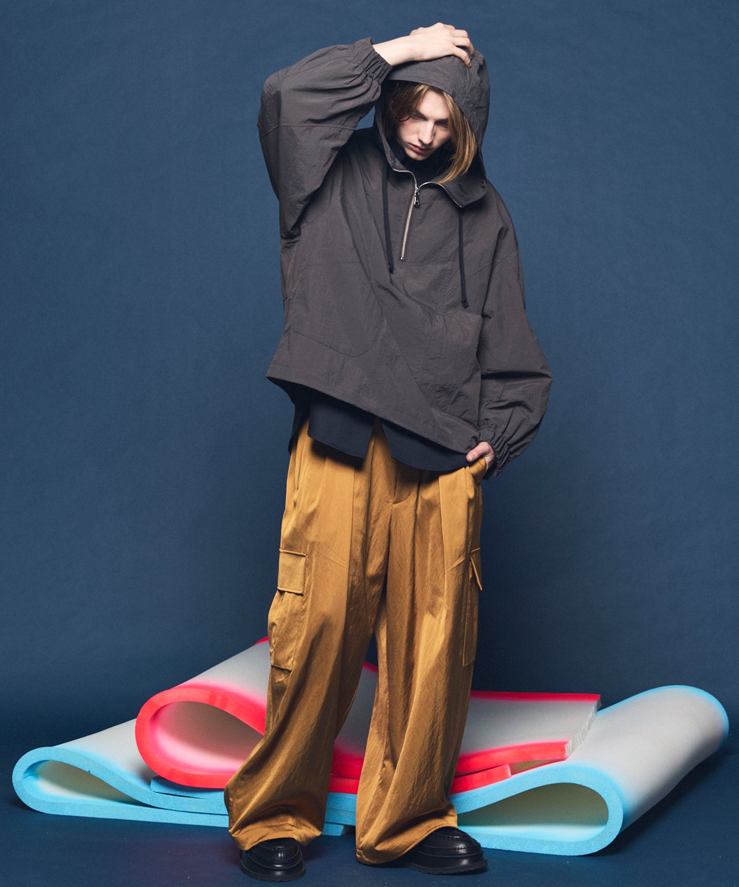 Drapery Satin Prime-Wide Cargo Pants