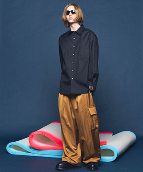 Drapery Satin Prime-Wide Cargo Pants