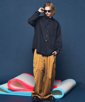 4 Colors Chambray Washable Wool Prime-Over Regular Collar Shirt