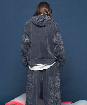 [26SS 预购] 花朵拼布 Vintage Like Prime-Over 运动拉链连帽衫