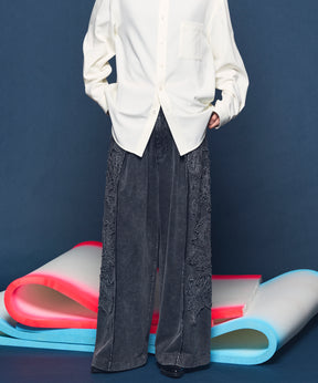 [26SS 预购] 花朵拼布复古休闲运动裤