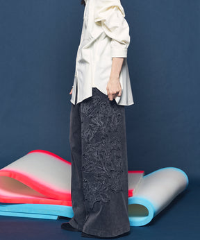 [26SS 预购] 花朵拼布复古休闲运动裤