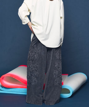 [26SS 预购] 花朵拼布复古休闲运动裤