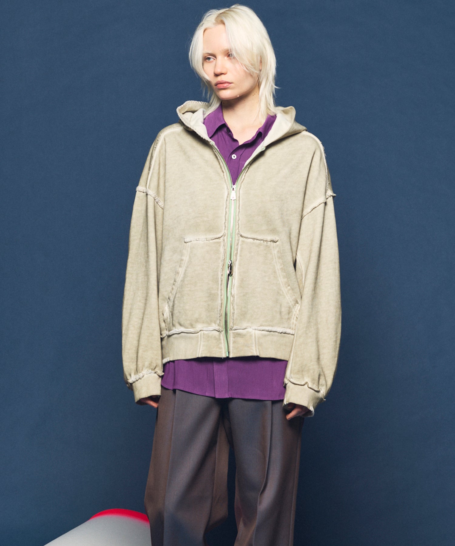 Over-Dye Embroidery Prime-Over Sweat Zip Hoodie