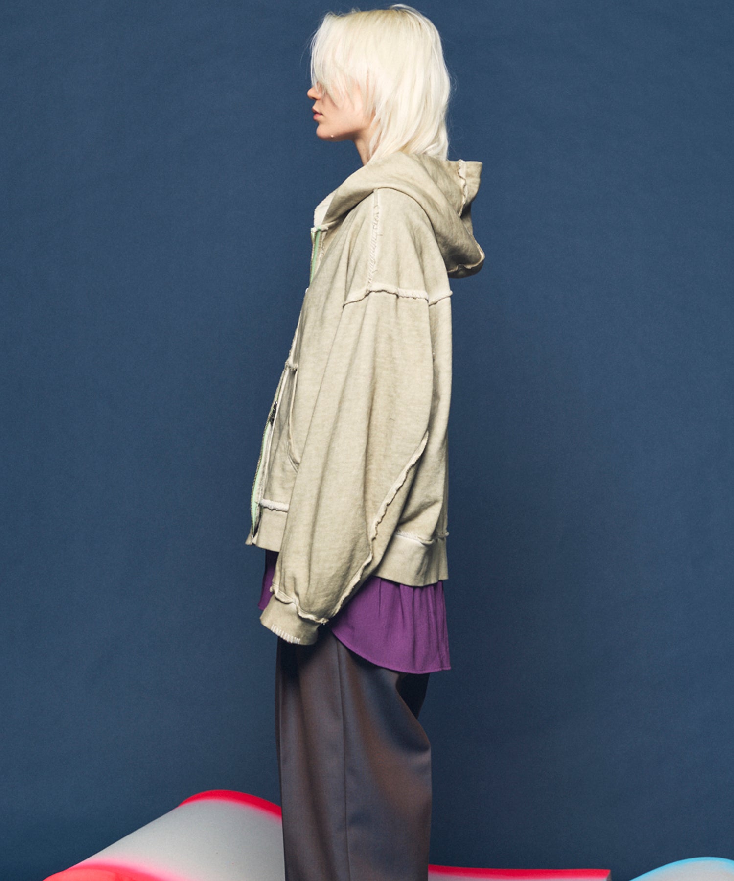 Over-Dye Embroidery Prime-Over Sweat Zip Hoodie