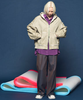 4 색 샹 브레이 세탁 가능한 양모 프라임 전역의 턱 넓은 바지