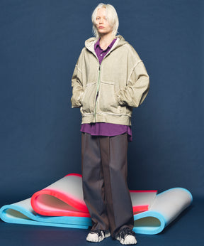 4 Colors Chambray Washable Wool Peaked Lapel Double Breasted Jacket