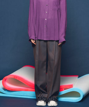 4 색 샹 브레이 세탁 가능한 양모 프라임 전역의 턱 넓은 바지