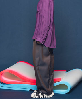 4 색 샹 브레이 세탁 가능한 양모 프라임 전역의 턱 넓은 바지