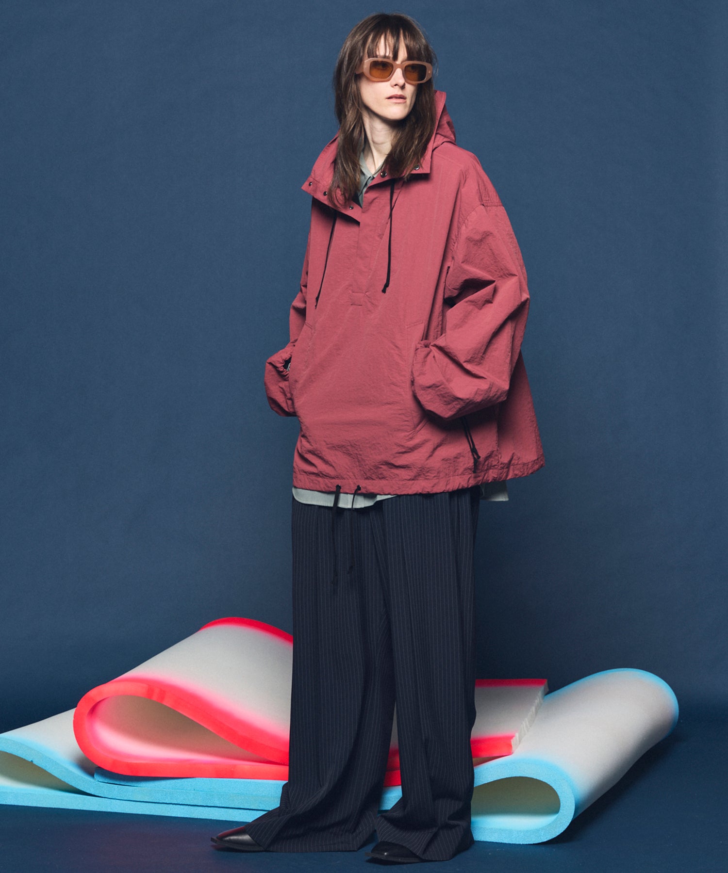 メゾンスペシャル ウォッシュドナイロンアノラックフーディー ブラック サイズ2 UNISEX》Washed Nylon Prime-Over Anorak Hoodie/ワッシャーナイロン