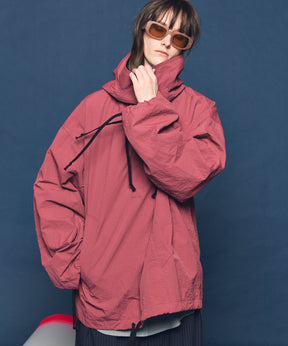 Washed Nylon Prime-Over Anorak Hoodie