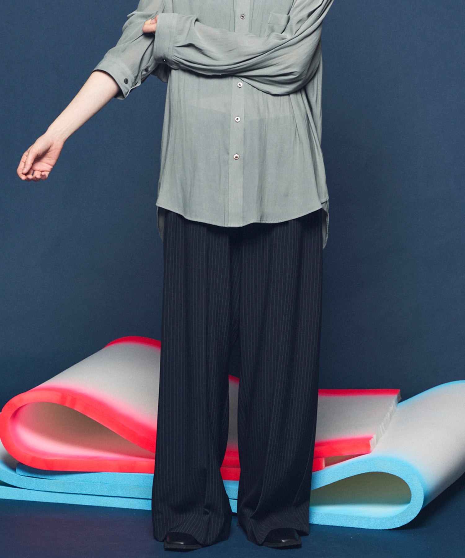 4 색 샹 브레이 세탁 가능한 양모 피크 라펠 더블 가슴 재킷