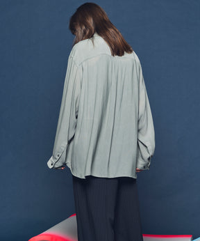 4 Colors Chambray Washable Wool Peaked Lapel Double Breasted Jacket