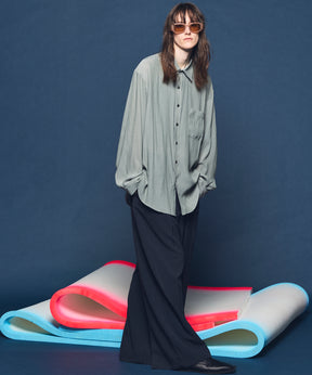 4 Colors Chambray Washable Wool Peaked Lapel Double Breasted Jacket