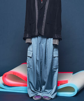 Drapery Satin Prime-Wide Cargo Pants