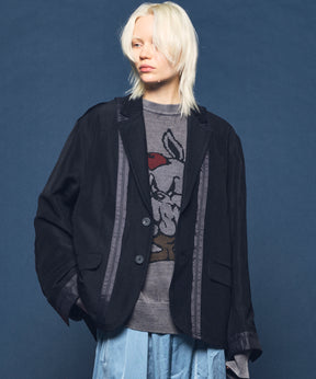 4种颜色Chambray可洗羊毛峰峰双胸夹克