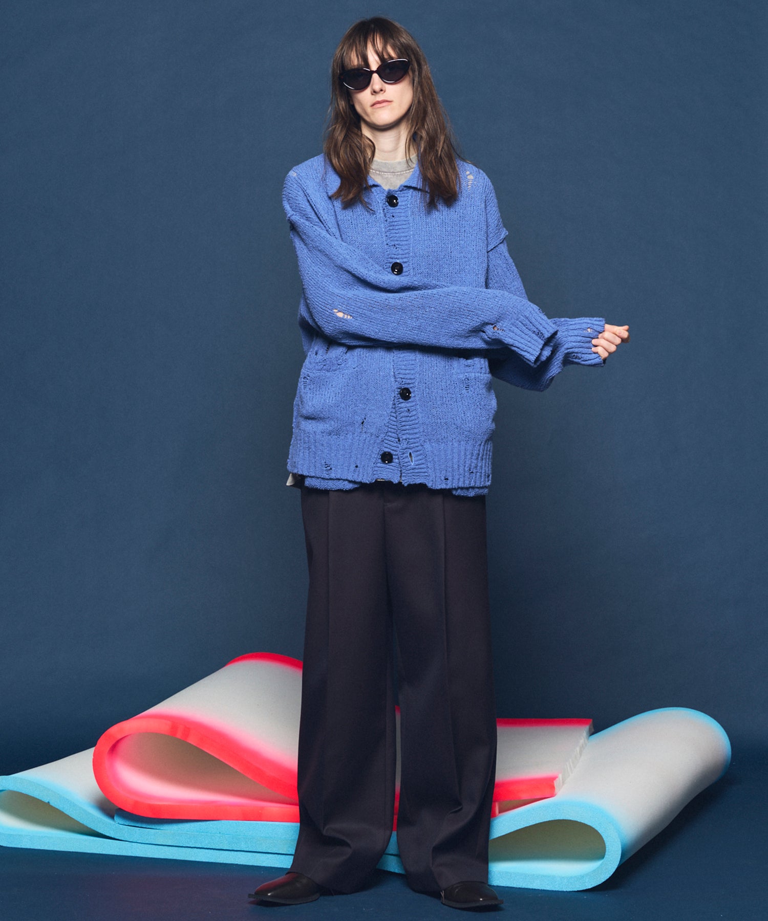 4 색 샹 브레이 세탁 가능한 양모 피크 라펠 더블 가슴 재킷