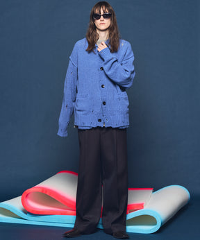 4 색 샹 브레이 세탁 가능한 양모 프라임 전역의 턱 넓은 바지