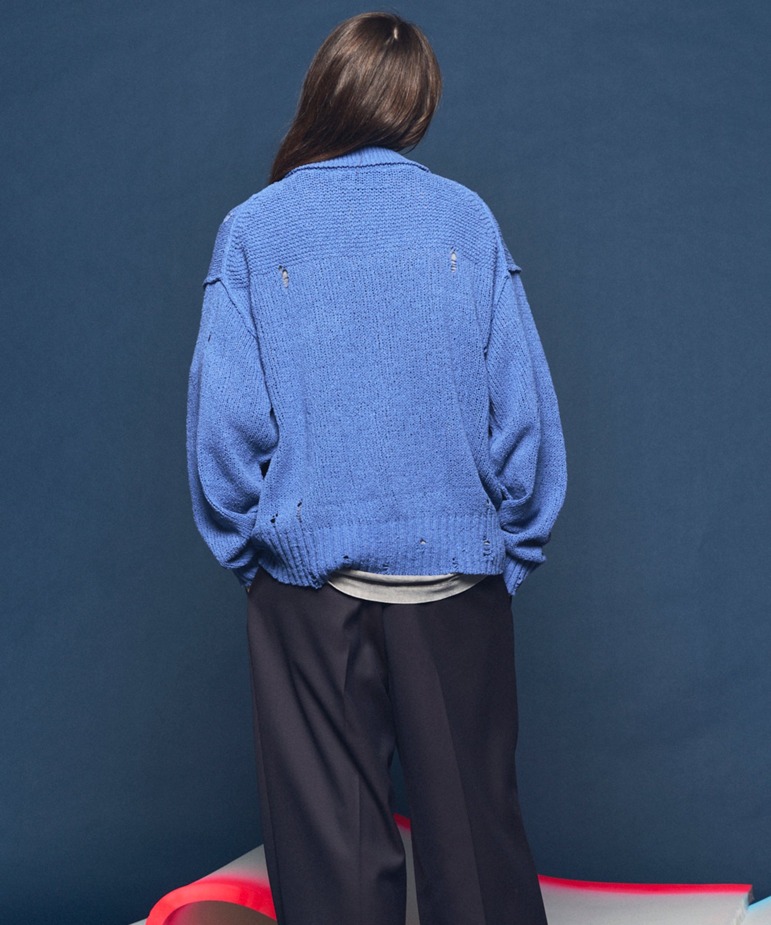 4 색 샹 브레이 세탁 가능한 양모 피크 라펠 더블 가슴 재킷