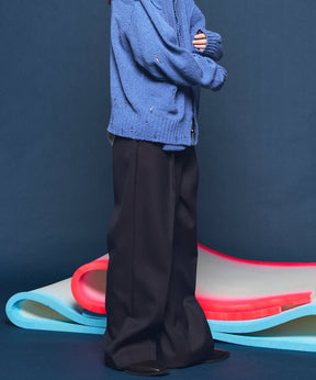 4 색 샹 브레이 세탁 가능한 양모 프라임 전역의 턱 넓은 바지