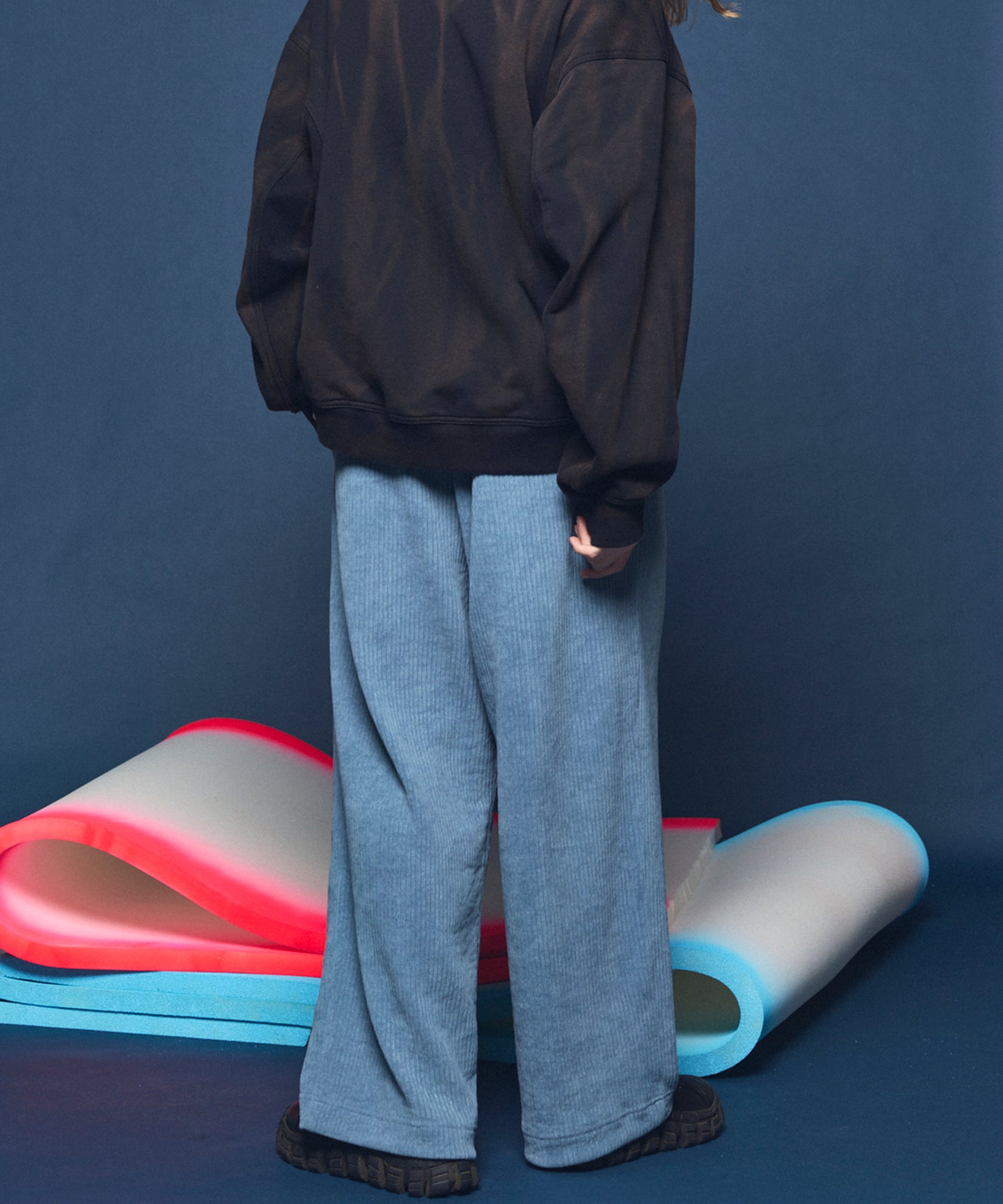 Chenille Yarn Corduroy Prime-Wide Easy Pants