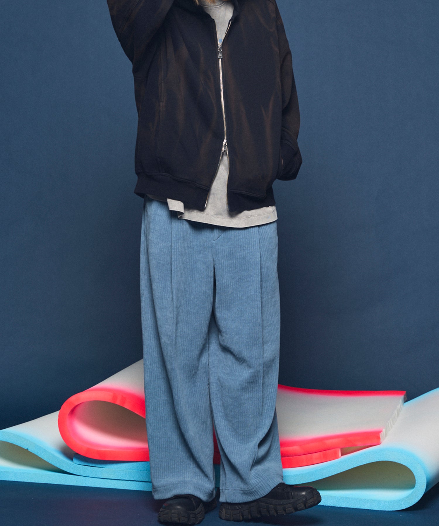 Chenille Yarn Corduroy Prime-Wide Easy Pants