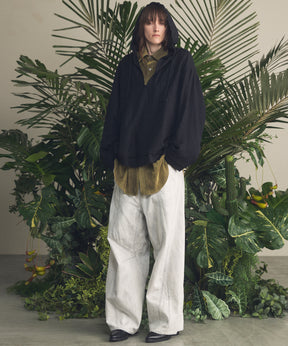 프라임 오버 플록 프린트 일반 칼라 셔츠 코트