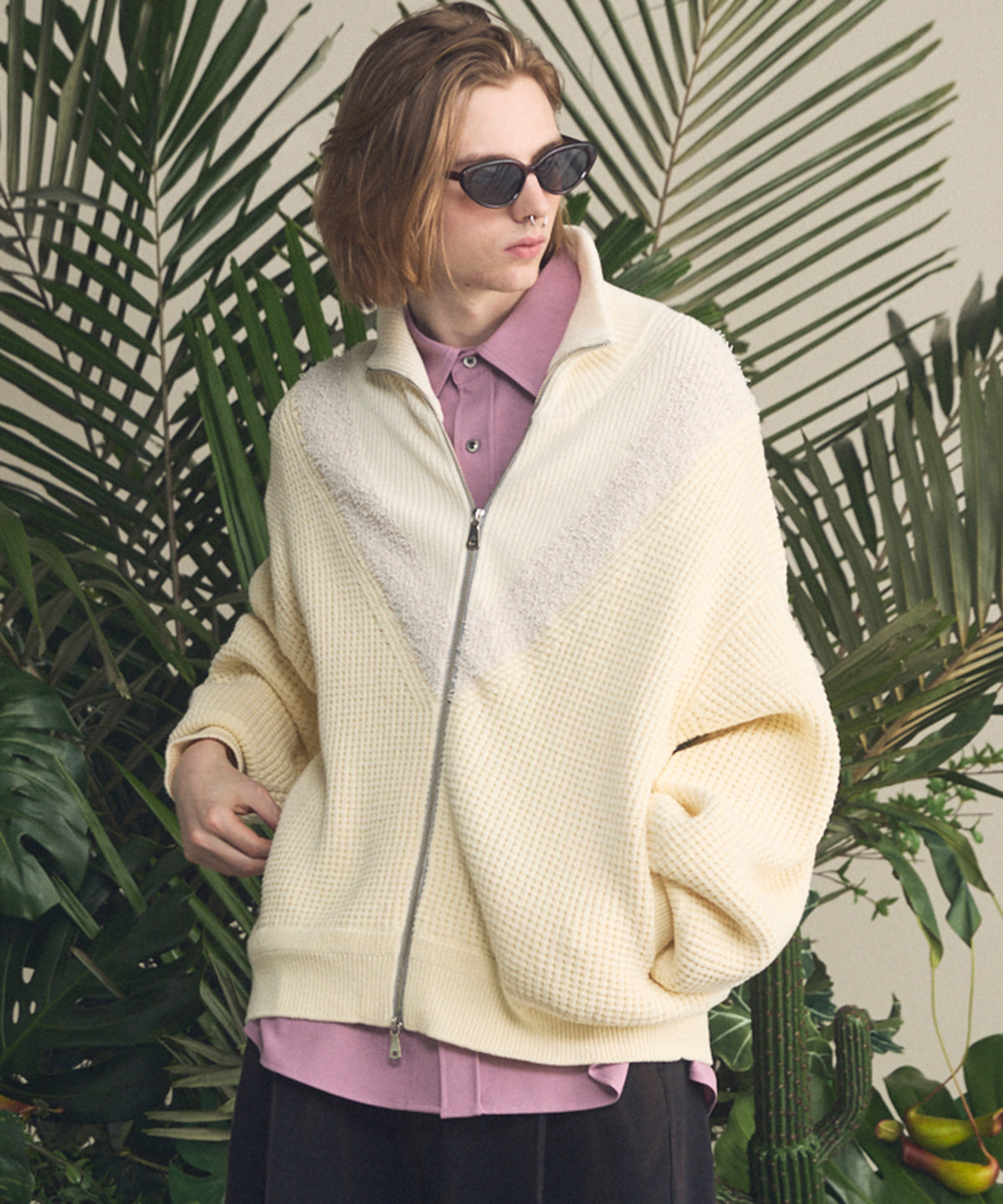 4 색 샹 브레이 세탁 가능한 양모 피크 라펠 더블 가슴 재킷