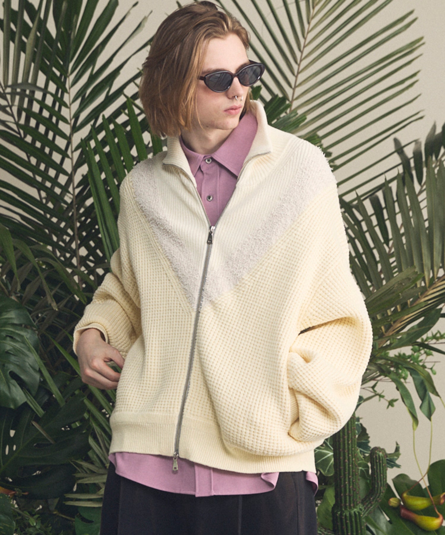 4 색 샹 브레이 세탁 가능한 양모 피크 라펠 더블 가슴 재킷