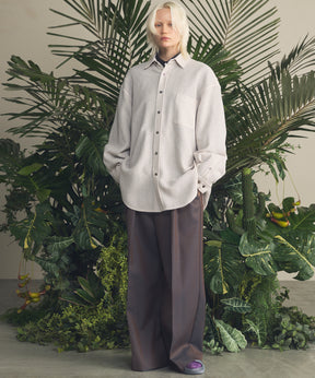 4 색 샹 브레이 세탁 가능한 양모 프라임 전역의 턱 넓은 바지