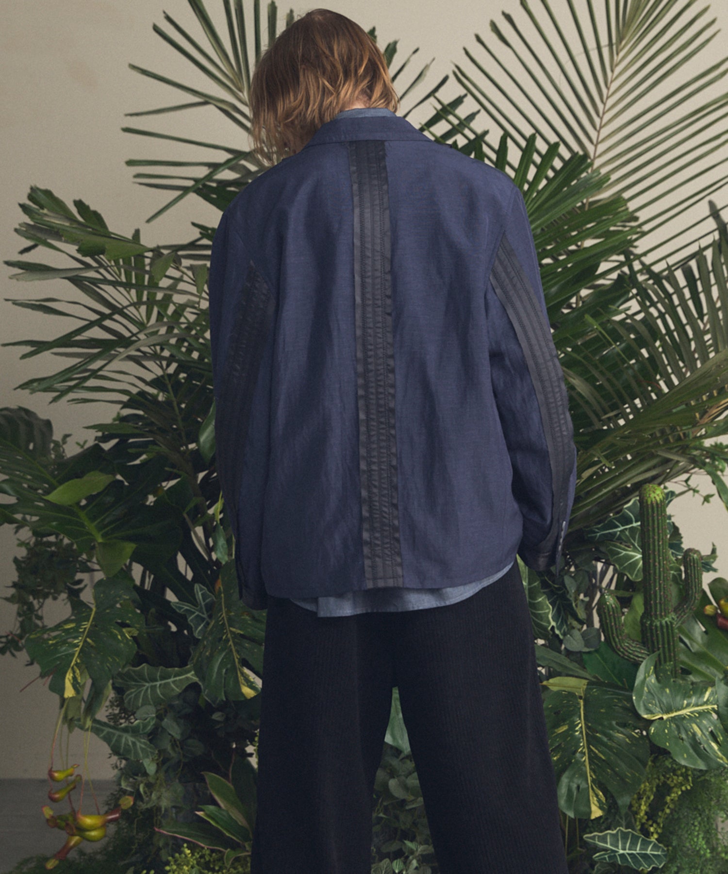 4种颜色Chambray可洗羊毛峰峰双胸夹克