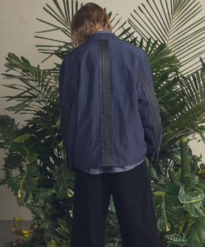 4种颜色Chambray可洗羊毛峰峰双胸夹克