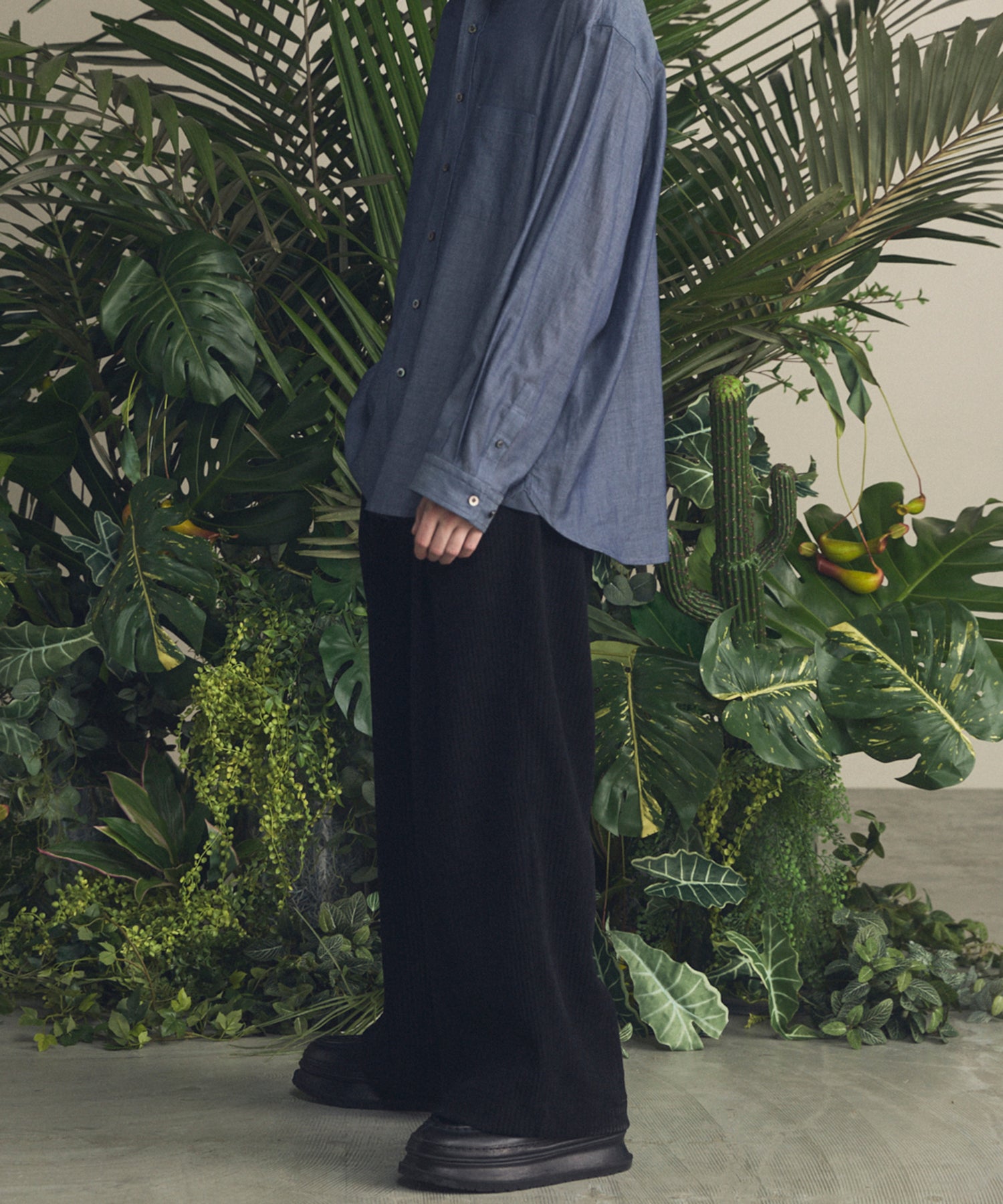 Chenille Yarn Corduroy Prime-Wide Easy Pants