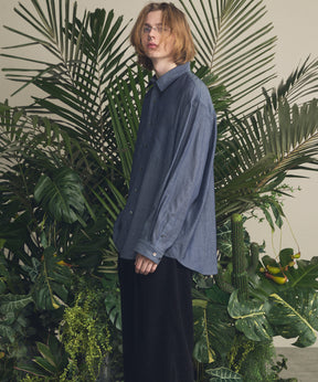 4 Colors Chambray Washable Wool Peaked Lapel Double Breasted Jacket