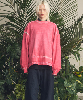 무거운 중량 땀 자수 손상 과다 염색 승무원 목 풀 오버