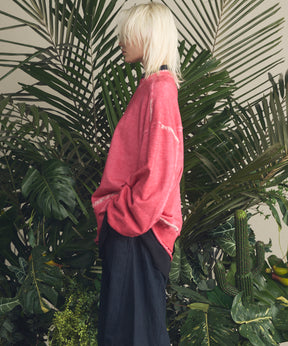 무거운 중량 땀 자수 손상 과다 염색 승무원 목 풀 오버