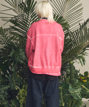 무거운 중량 땀 자수 손상 과다 염색 승무원 목 풀 오버