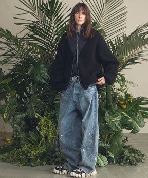 4 색 샹 브레이 세탁 가능한 양모 피크 라펠 더블 가슴 재킷