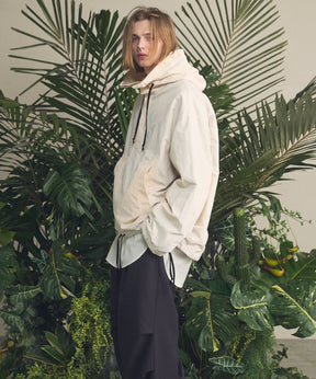 Washed Nylon Prime-Over Anorak Hoodie