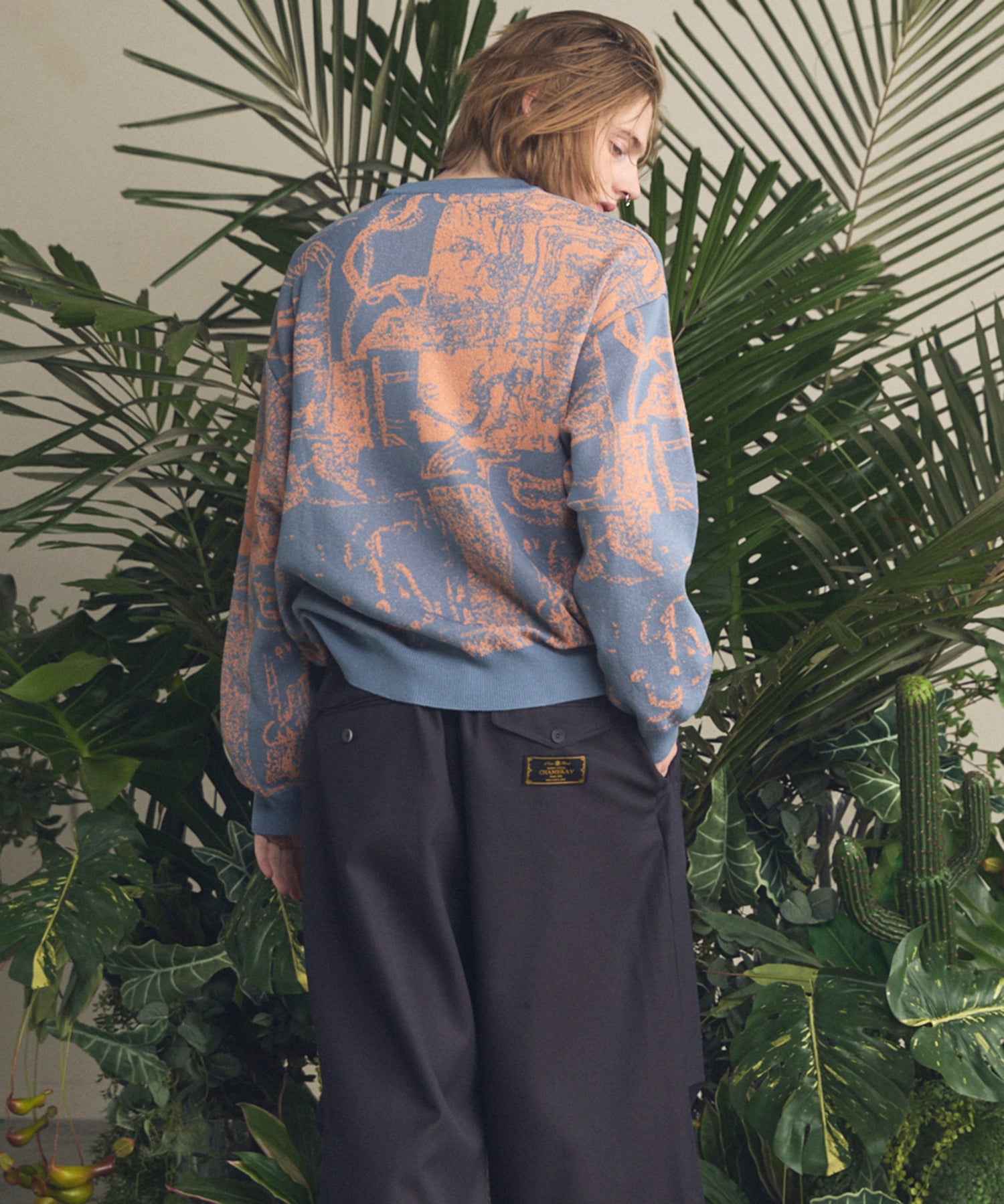 4 색 샹 브레이 세탁 가능한 양모 피크 라펠 더블 가슴 재킷