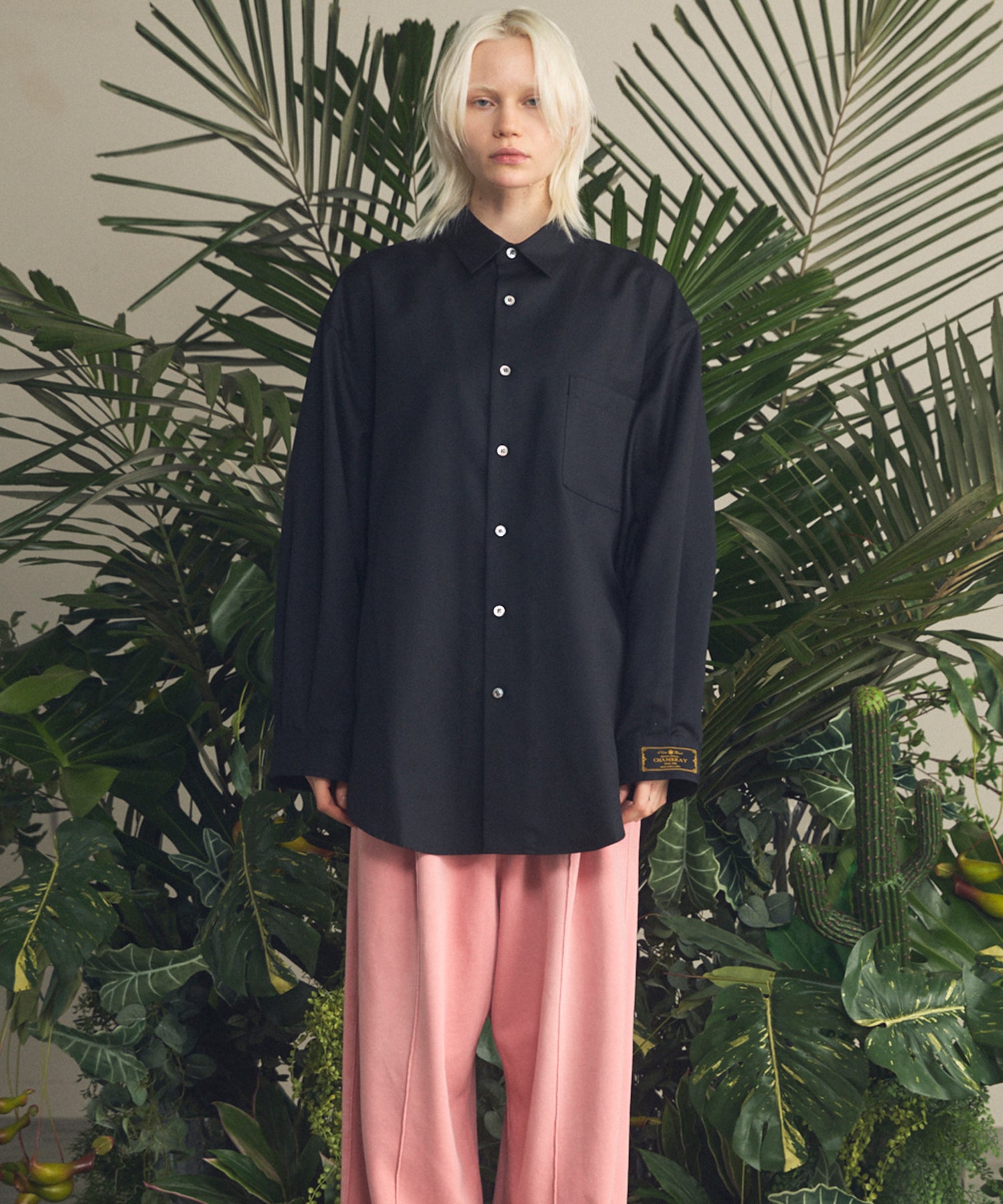 4 가지 색상 샹 브레이 세탁 가능한 양모 프라임-오버 일반 칼라 셔츠 코트