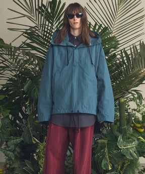 Washed Nylon Prime-Over Anorak Hoodie
