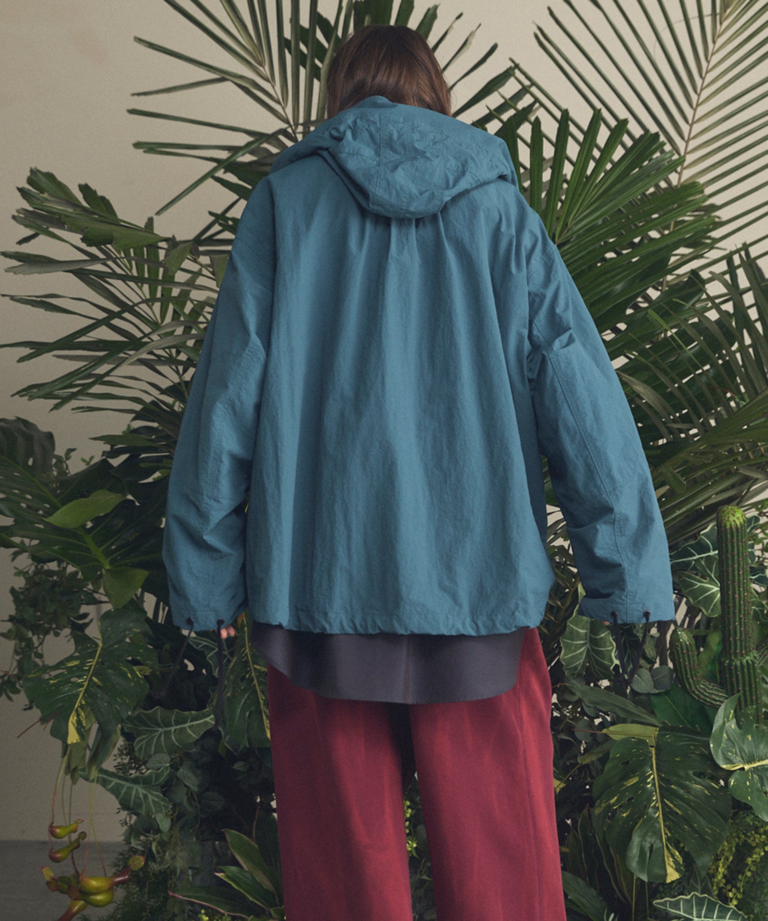 Washed Nylon Prime-Over Anorak Hoodie