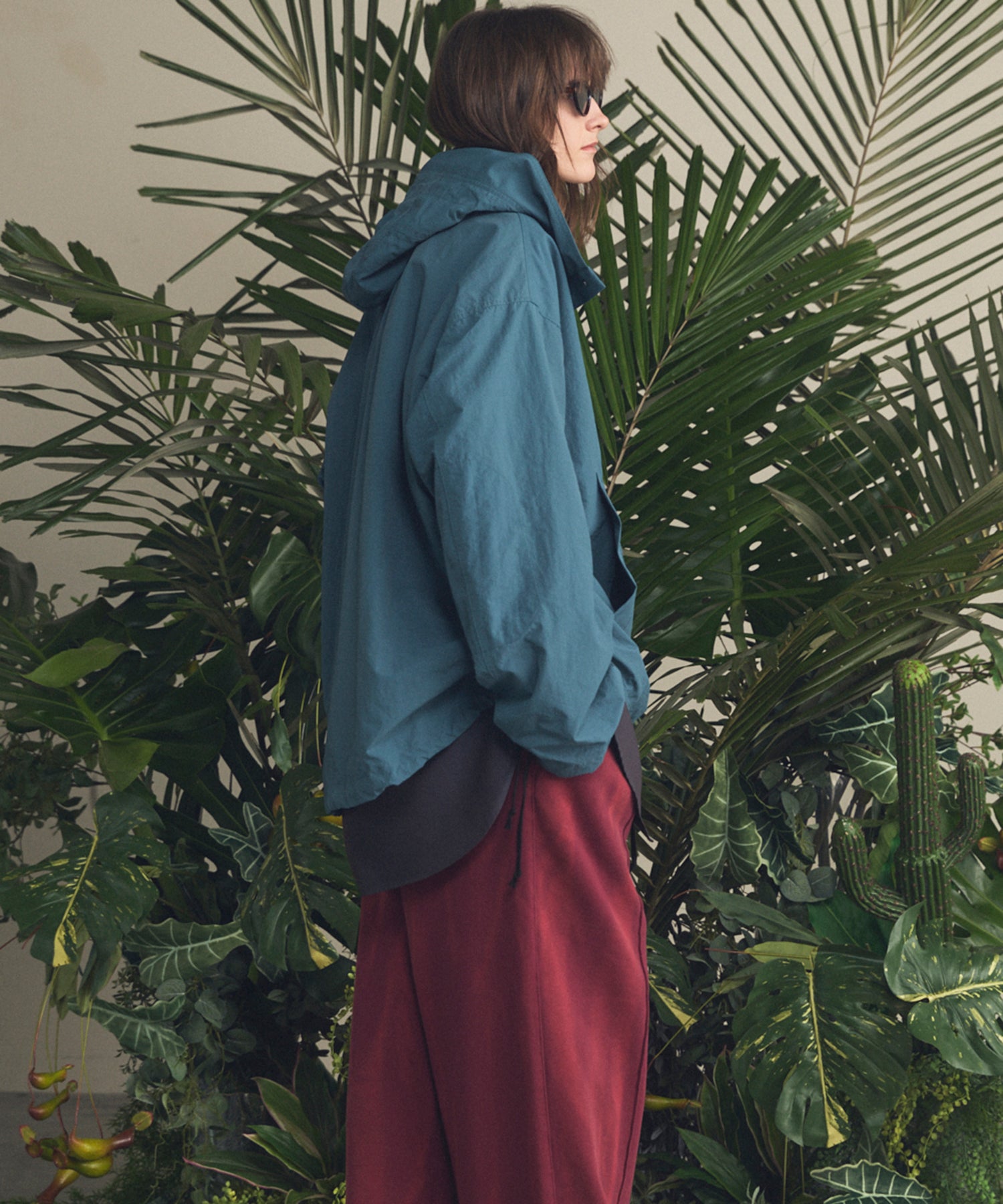 Washed Nylon Prime-Over Anorak Hoodie